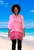 Poncho style top, mumu, kaftan or kurta, with embroidery and sequins, color pink