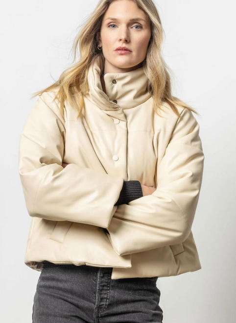 Channel Quilted Jacket in Putty