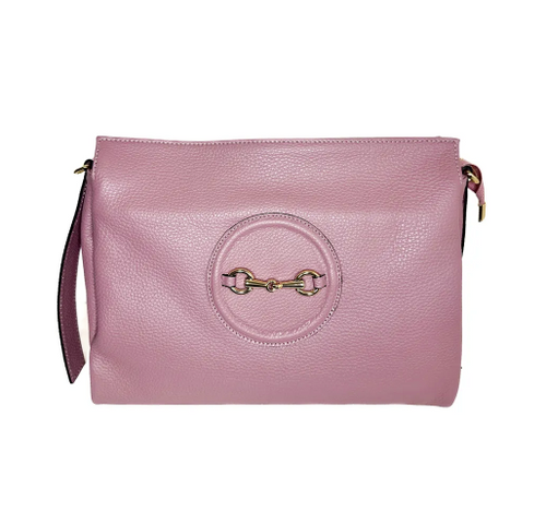 Medium Equestrian Shoulder Bag in Blush