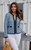 Braided Knit Jacket in Light Chambray