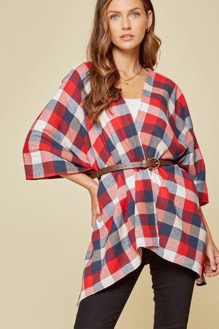 Seasons Greetings Plaid Cardigan