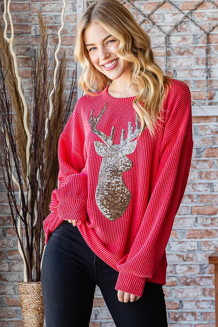 Rudolph Sequin Long Sleeve