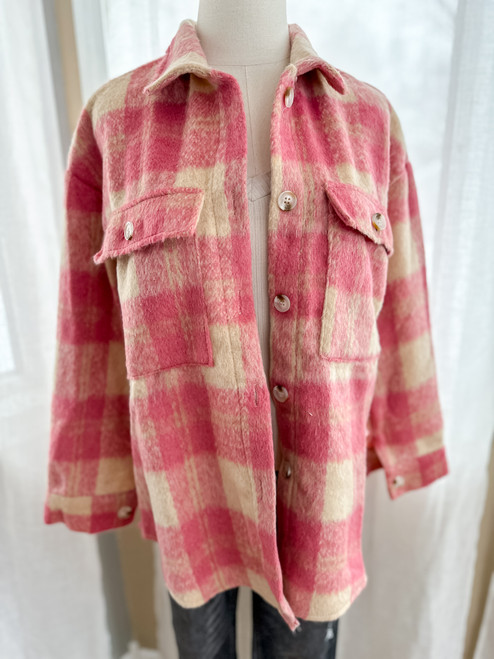 Pink Plaid Shacket