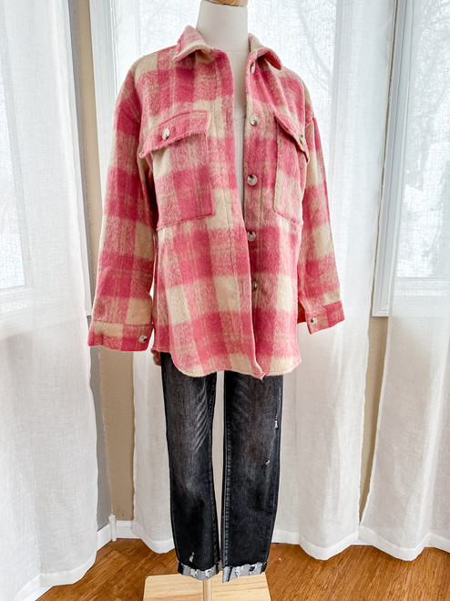 Pink Plaid Shacket