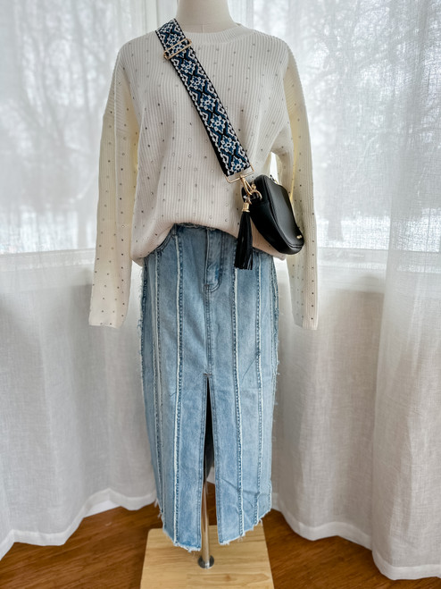 Wildflowers Maxi Denim Skirt