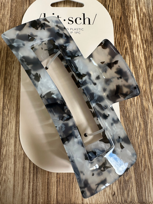 Black Marble Hair Clip