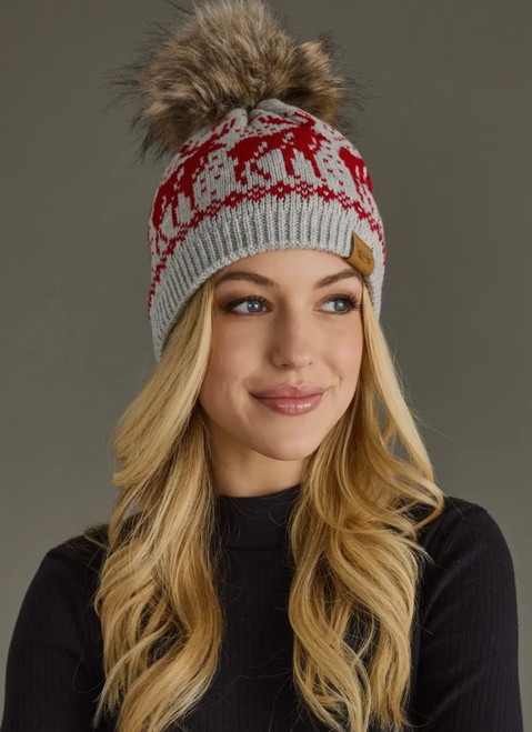 Red Reindeer Winter Hat
