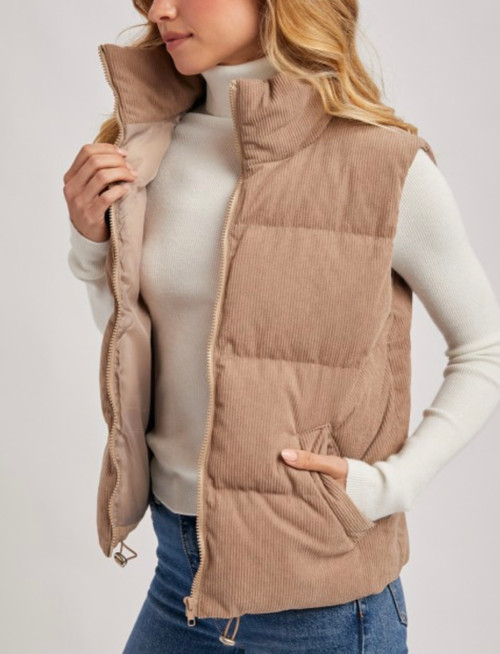 Corduroy Puffer Vest