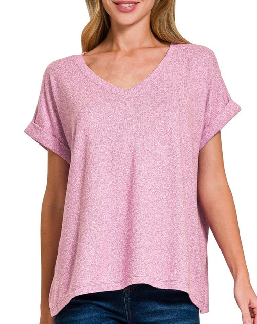 So Soft V-Neck Tee - Pink