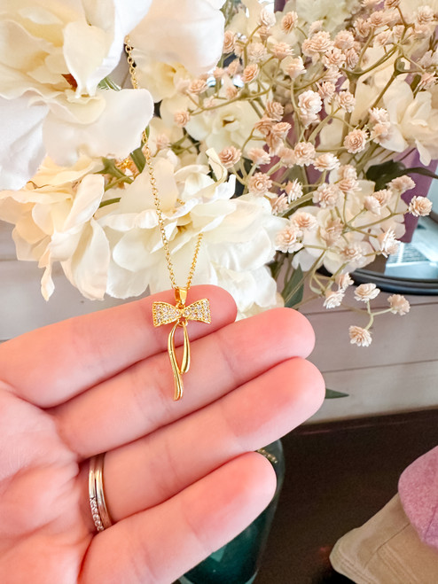 Gold Bow Necklace