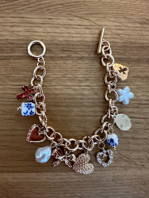 Blue Ceramic Charm Bracelet