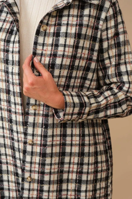 Plaid Wool Blend Jacket