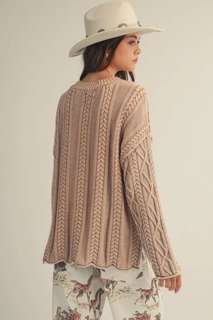 Braided Knit Sweater