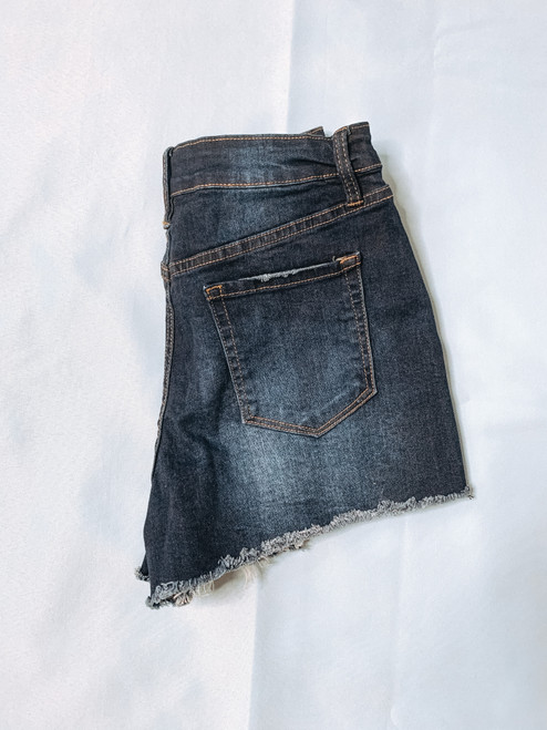 Festival Love High-Rise Jean Shorts - Dark