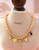 Beige Beaded Bow Necklace