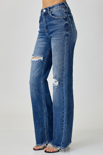 ◆2000Archives◆ MEGAN WIDE DENIM VINTAGE BLUE 2A24FWPT03BL Megan High Rise Wide Leg Jeans