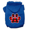 Argyle Paw Red Screen Print Pet Hoodies 