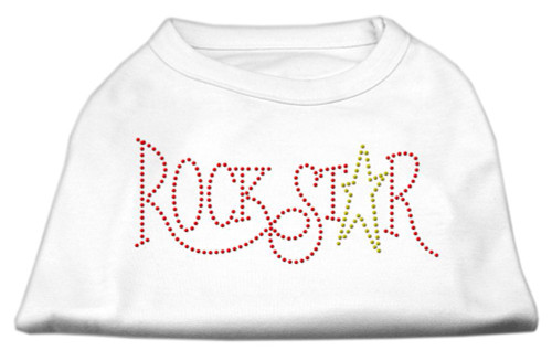 Rockstar Rhinestone Shirts White S (10)