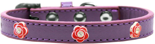 Red Rose Widget Dog Collar Lavender Size 20