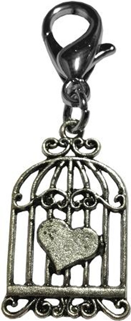 Bird Cage Heart Lobster Claw Charm