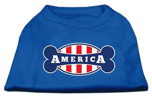 Bonely In America Screen Print Shirt Blue Med (12)