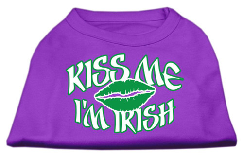Kiss Me I'm Irish Screen Print Shirt Purple Sm (10) - 51-61 SMPR