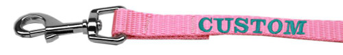 Custom Embroidered Made In The Usa Nylon Pet Leash 3/8in By 4ft Pink