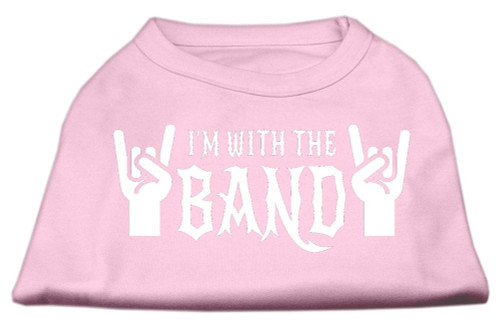 With The Band Screen Print Shirt Light Pink Lg (14)