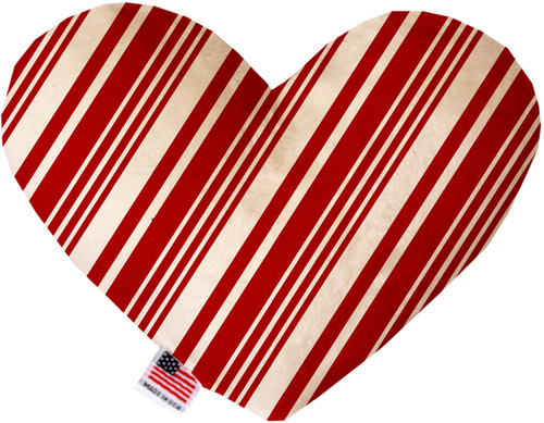 Classic Candy Cane Stripes 6 Inch Heart Dog Toy