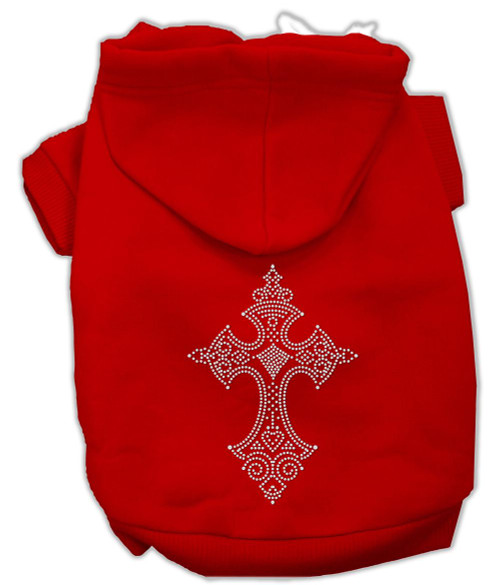 Rhinestone Cross Hoodies Red Xl (16)