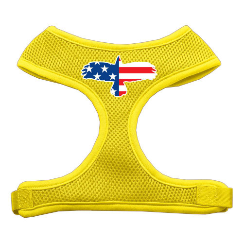 Eagle Flag  Screen Print Soft Mesh Harness Yellow Extra Large