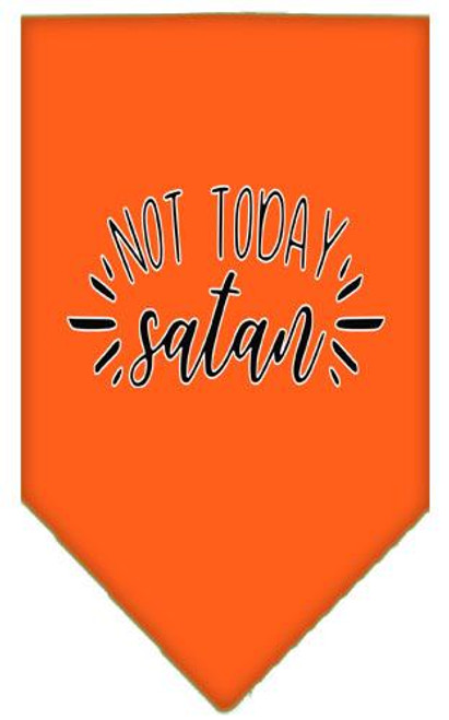 Not Today Satan Screen Print Bandana Orange Small