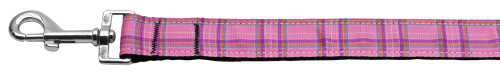 Plaid Nylon Collar  Pink 1 Wide 4ft Lsh - 125-013 1004PK