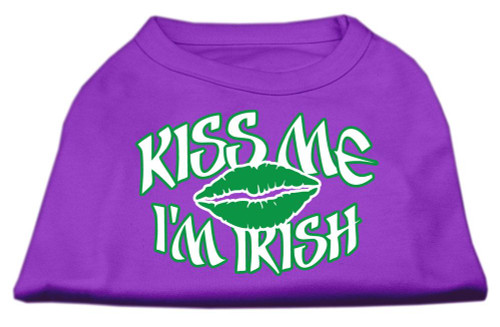 Kiss Me I'm Irish Screen Print Shirt Purple Lg (14) - 51-61 LGPR