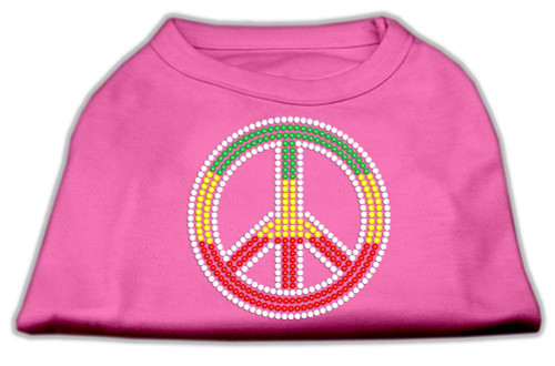 Rasta Peace Sign Shirts Bright Pink L (14)