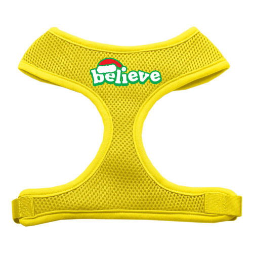 Believe Screen Print Soft Mesh Harnesses  Yellow Small