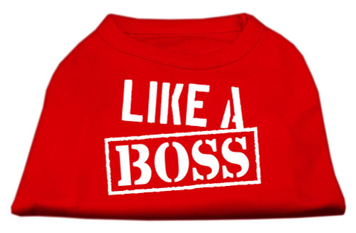 Like A Boss Screen Print Shirt Red Sm (10)