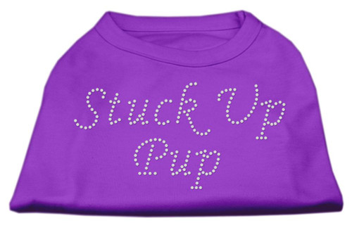 Stuck Up Pup Rhinestone Shirts Purple S (10)
