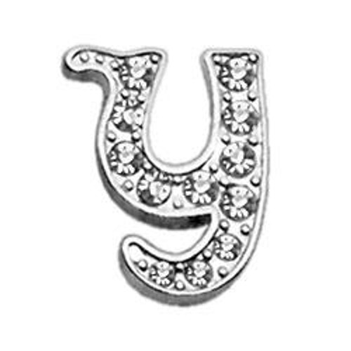 3/8" Clear Script Letter Sliding Charms Y . - 10-09 38Y