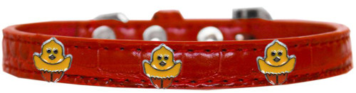 Chickadee Widget Croc Dog Collar Red Size 12