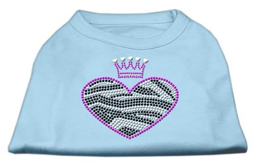 Zebra Heart Rhinestone Dog Shirt Baby Blue Sm (10)