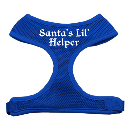 Santa's Lil Helper Screen Print Soft Mesh Harness Blue Small