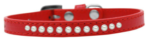 Pearl Size 14 Red Puppy Collar