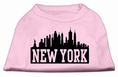 New York Skyline Screen Print Shirt Light Pink Sm (10)