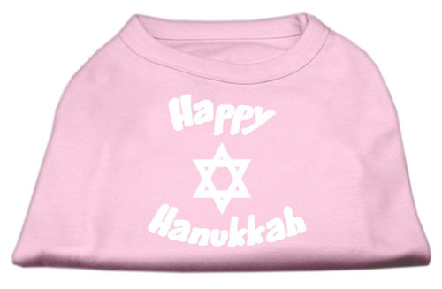 Happy Hanukkah Screen Print Shirt Light Pink Xl (16) - 51-25-05 XLLPK
