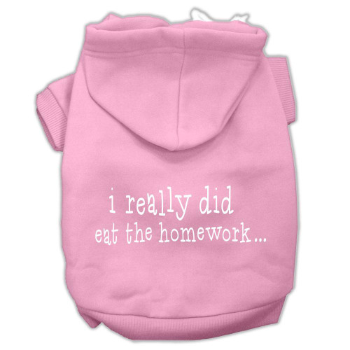 I Really Did Eat The Homework Screen Print Pet Hoodies Light Pink Size Xxl (18)