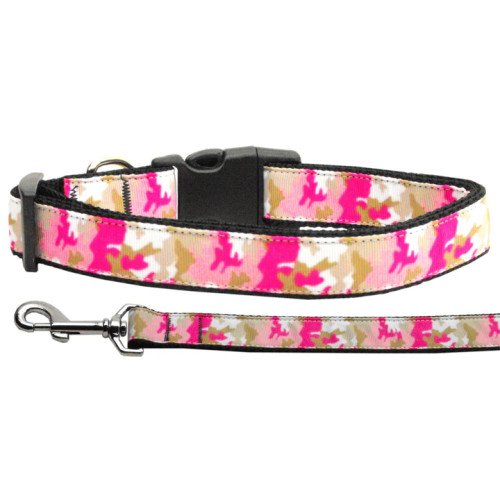 Pink Camo Nylon Dog Collar or Leash 