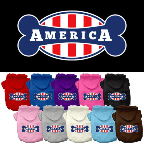 Bonely In America Screen Print Pet Hoodies