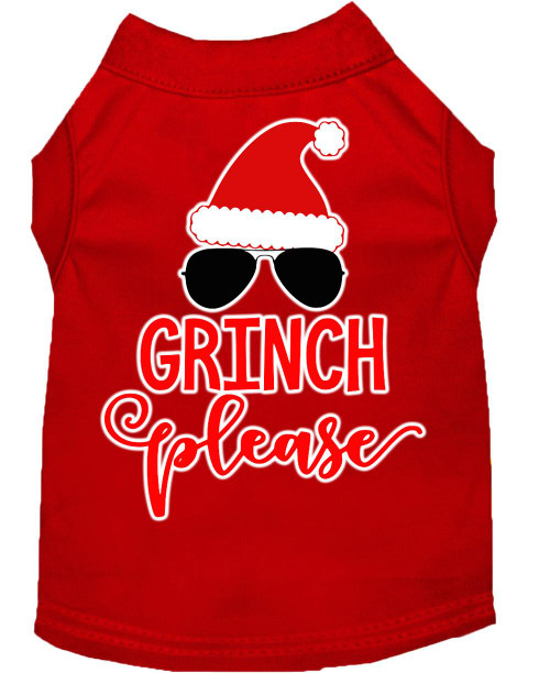 Grinch Please Screen Print Dog Shirt Red Xs (8)