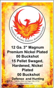 12 GAUGE 3" MAGNUM PREMIUM NICKLE PLATED 00 BUCKSHOT 15 PELLETS